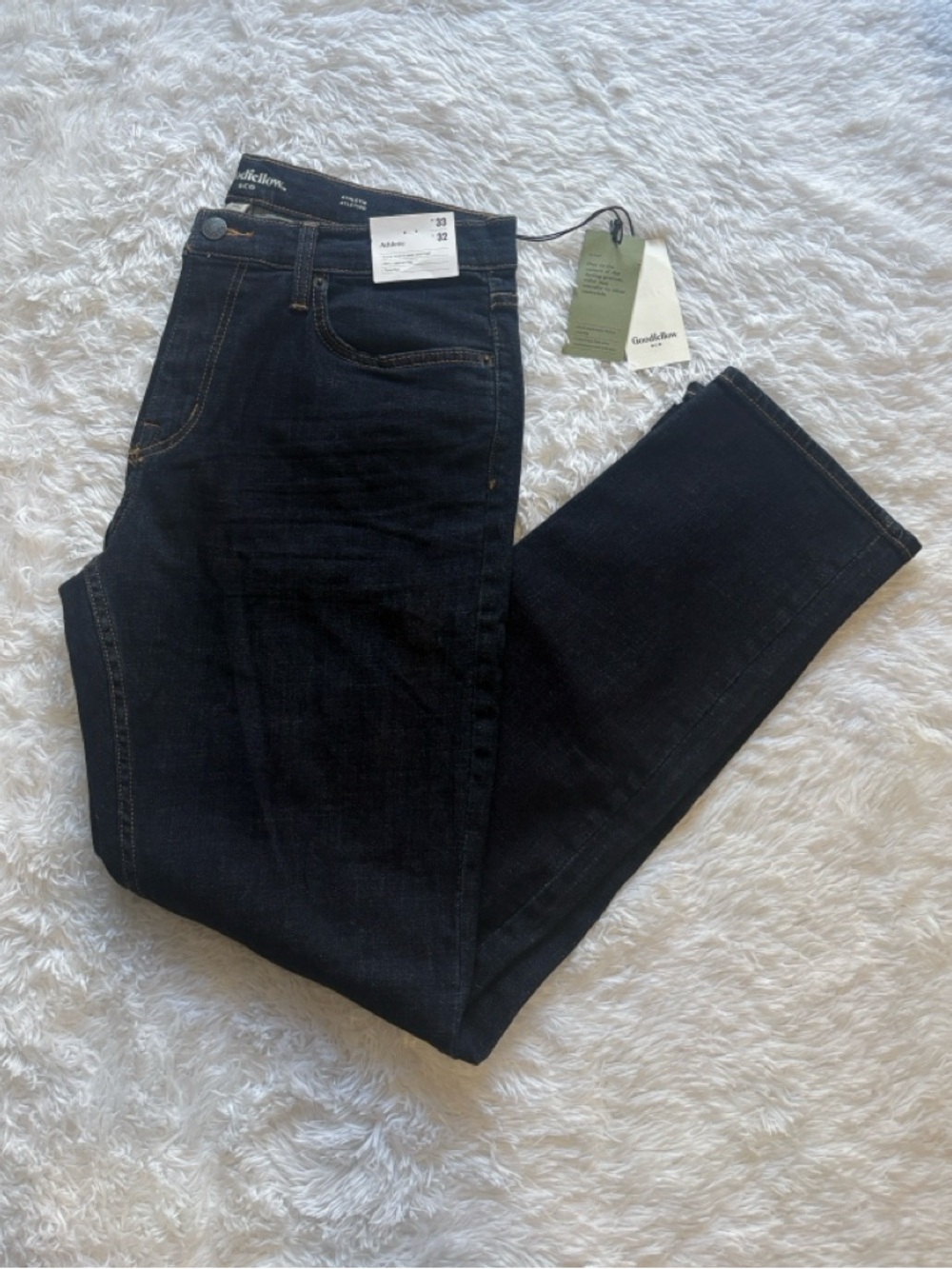 NWT Goodfellow & Co Total Flex Athletic Slim Tapered Leg Jeans Waist 33